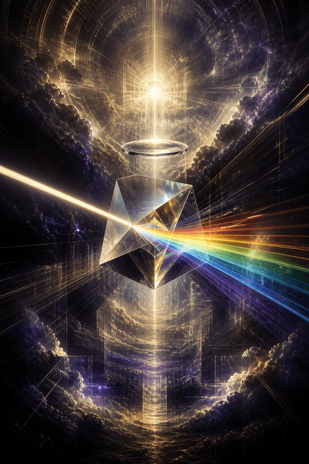 A prism transforming one beam of light into many revealed dimensions